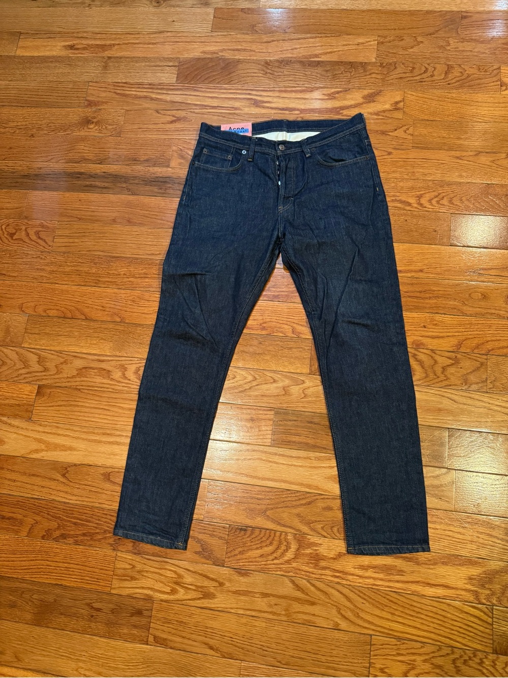 Acne Studios Blå Konst River Indigo Jeans Mens 34 Made In Italy